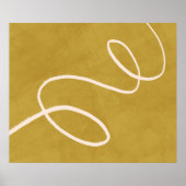 Minimalist Modern Abstract Art in Yellow Gold Poster (Front)