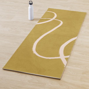 Minimalist Modern Abstract Art in Yellow Gold Yoga Mat