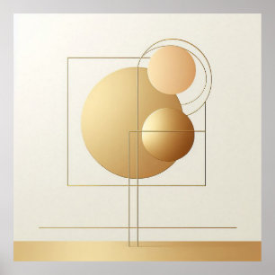 Minimalist Modern Abstract Art Yellow Gold Poster