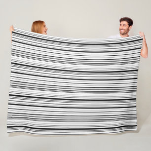 Minimalist Modern Abstract Black and White Simple Fleece Blanket