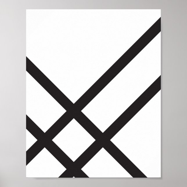 Minimalist Modern Abstract Geometric Line Art Poster (Front)