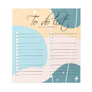 Minimalist Modern Abstract Pastel To Do List Notepad