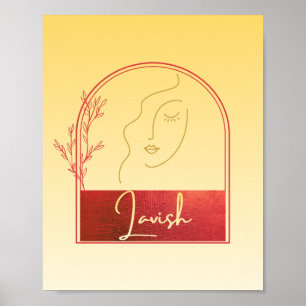Minimalist Modern Aesthetic Yellow and Red  Wall  Poster