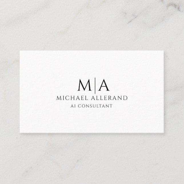 Minimalist Modern AI Consultant Business Card (Front)