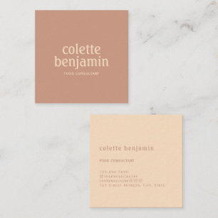 Minimalist Modern Antique Orange & Pale Peach Square Business Card