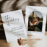 Minimalist Modern Arch Photo Elegant Wedding Invitation<br><div class="desc">This is a modern minimalist wedding invitation featuring a simple, elegant font pairing. All colours are editable // For matching items, please visit the "EMMA" collection in the Sincerely By Nicole Zazzle store. * If you like this design but don't see it available for something you are looking for, please...</div>