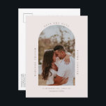 Minimalist modern arch photo Save the Date Postcard<br><div class="desc">Invite guests to your wedding with this simple and modern customisable save the date invitation. Photo on the card can be changed to your own. This save the date invitation is perfect for any season.</div>