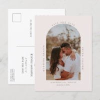 Minimalist modern arch photo Save the Date