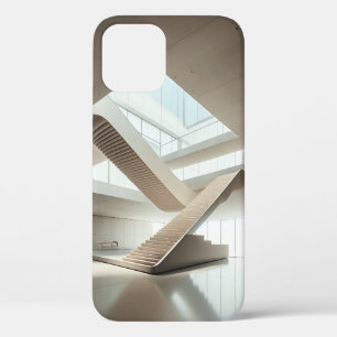 Minimalist Modern Architecture Stairs Sleek Beige iPhone 12 Case