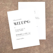 Minimalist Modern Art Deco All In One Wedding