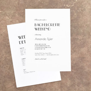 Minimalist Modern Art Deco Bachelorette Weekend Invitation
