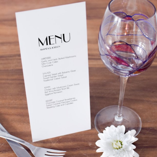 Minimalist Modern Art Deco dinner and drink menu (Creator Uploaded)
