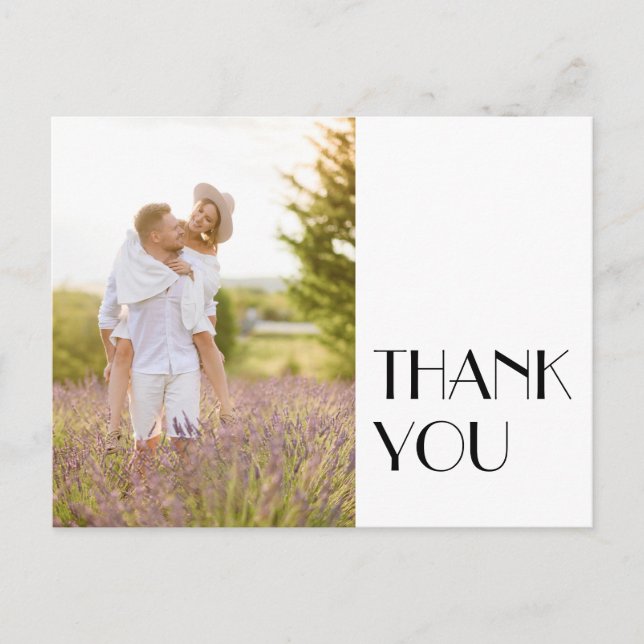 Minimalist Modern Art Deco Frame Photo Thank You Postcard (Front)