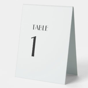 Minimalist Modern Art Deco Table Number Tent Sign