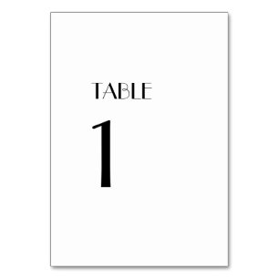 Minimalist Modern Art Deco Table Numbers Sign