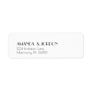 Minimalist Modern Art Deco Wedding Return Address Label