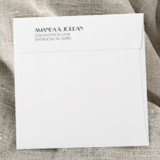 Minimalist Modern Art Deco Wedding Square Envelope
