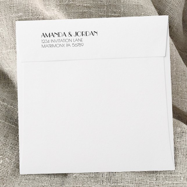 Minimalist Modern Art Deco Wedding Square Envelope (Creator Uploaded)