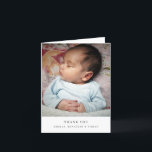 Minimalist Modern Baby Photo Folded Blank Thank You Card<br><div class="desc">Minimalist Modern Black Typography Baby Photo Folded Blank Thank You Card</div>