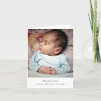Minimalist Modern Baby Photo Folded Blank