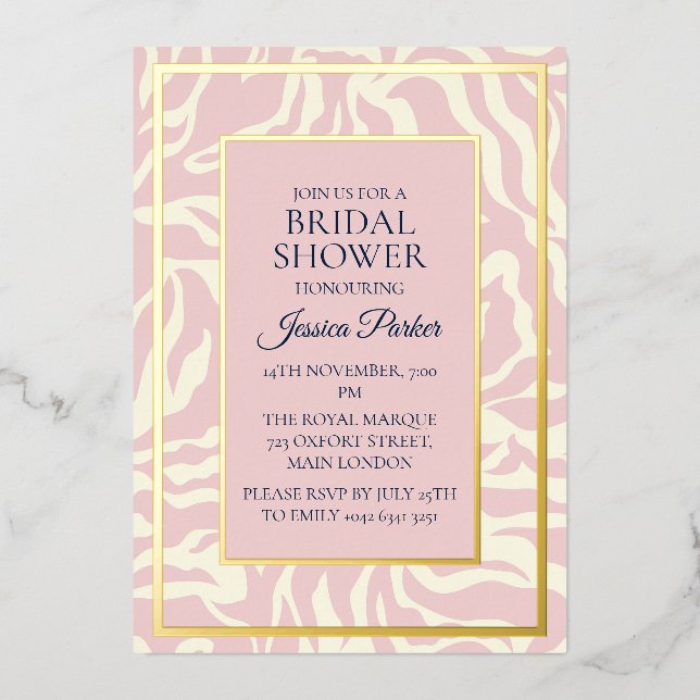 Minimalist Modern Baby Pink Bridal Shower (Front)