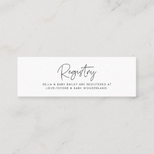 Minimalist modern Baby shower registry card