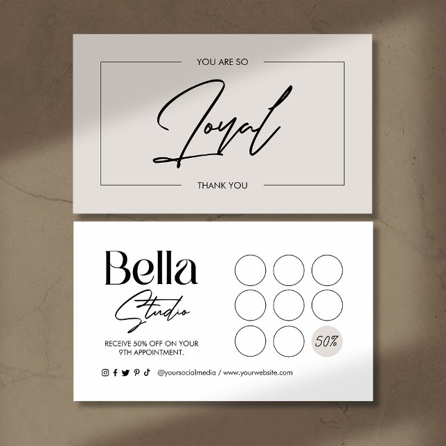 Minimalist Modern Beauty Salon Loyalty Card (Creator Uploaded)