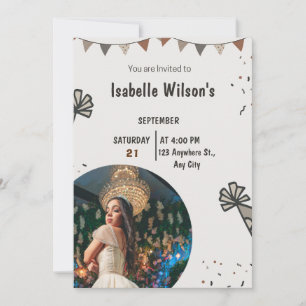 Minimalist Modern Birthday Party Card