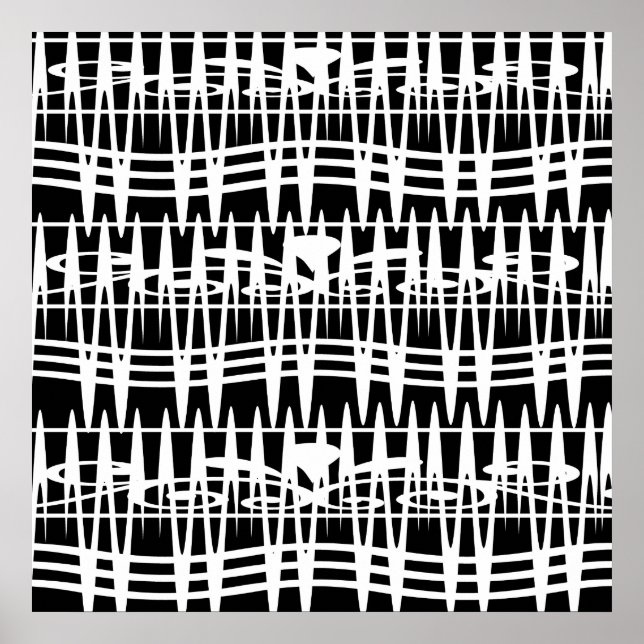 Minimalist Modern Black and White Abstract art Poster (Front)
