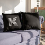 Minimalist Modern Black and White Monogram Cushion<br><div class="desc">You can hide this letter image and pick the happy couple's initial. All of the letters are hidden from view. You will be able to choose from all of the letters of the alphabet. The modern font style creates an interesting monogram style with geometry shapes and lines. The capital letters...</div>