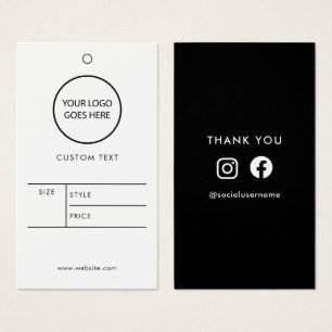 Minimalist Modern Black And White Product Tag