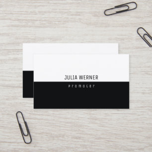 Minimalist Modern black and white promoter Business Card