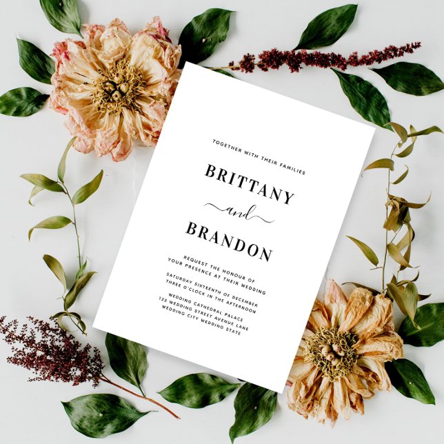 Minimalist Modern Black and White Wedding Invitation (Creator Uploaded)