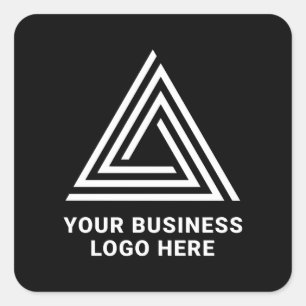 Minimalist Modern Black Business Logo Square Sticker