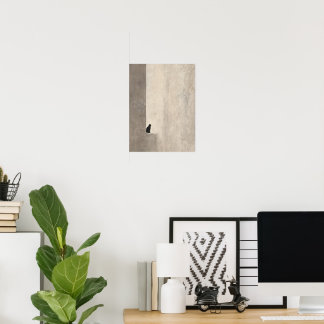 Minimalist Modern Black Cat Wall Art
