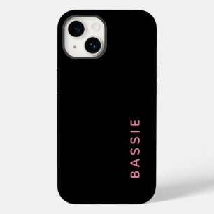 Minimalist modern black custom name Case-Mate iPhone 14 case