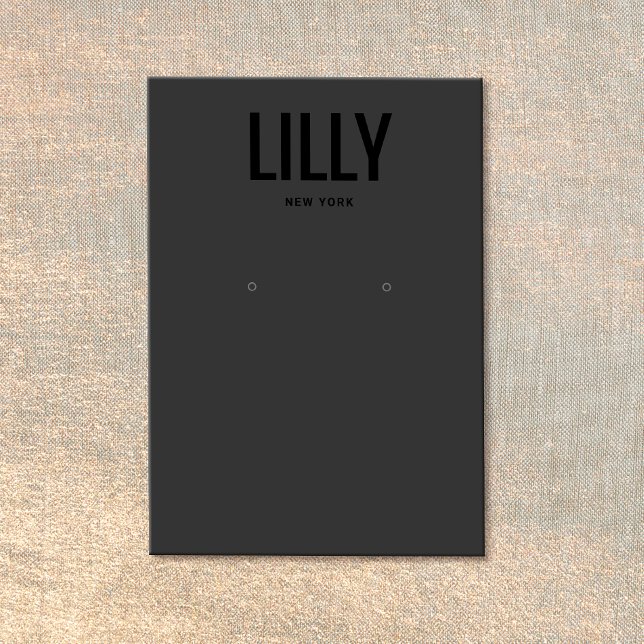 Minimalist Modern Black Earring Display Card (Creator Uploaded)