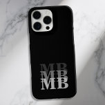 Minimalist Modern Black Initial Monogram iPhone 16 Pro Max Case<br><div class="desc">Black Minimalist Modern Initial Monogram Phone Case. Create your own personalised iPhone Case with custom initial name.</div>