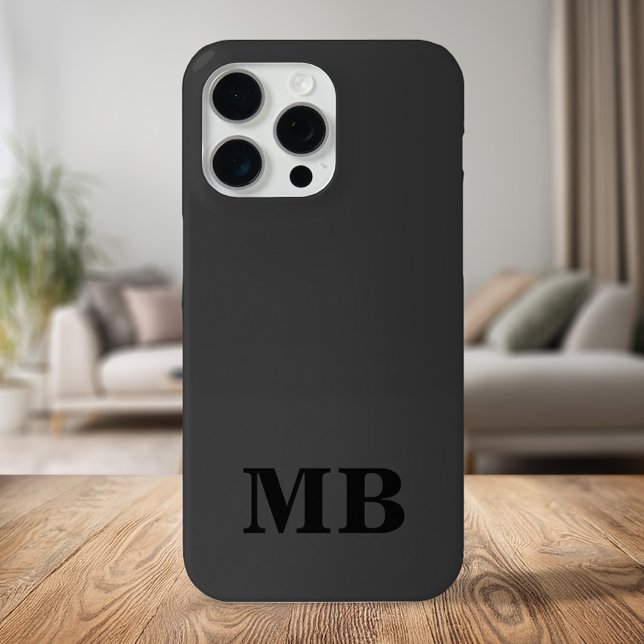 Minimalist Modern Black Initial Monogram Case-Mate iPhone Case (Creator Uploaded)