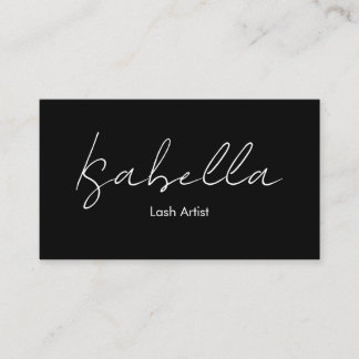 Minimalist Modern Black Lash Artist Business Card
