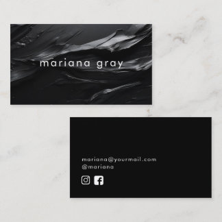 Minimalist modern black paint business card