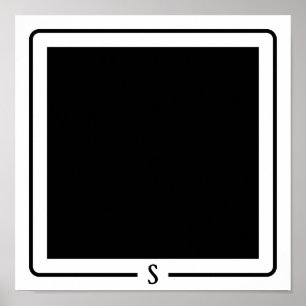 Minimalist modern black placemat poster