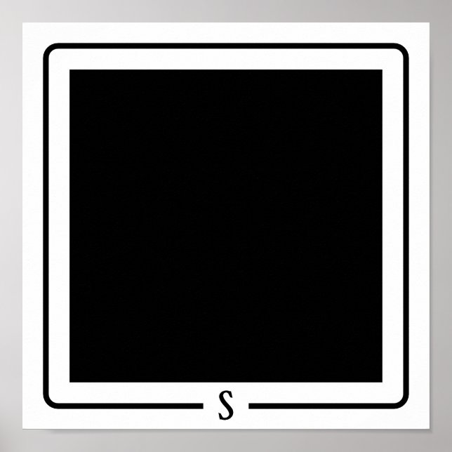 Minimalist modern black placemat poster (Front)