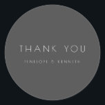 Minimalist Modern Black Simple Wedding Thank You Classic Round Sticker<br><div class="desc">Minimalist Modern Black Simple Wedding Thank You Classic Round Sticker</div>