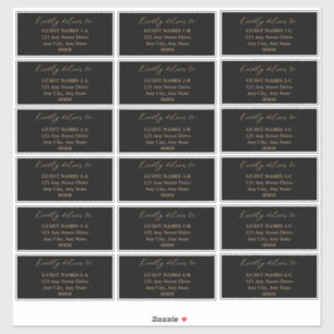 Minimalist Modern Black Wedding Guest Address
