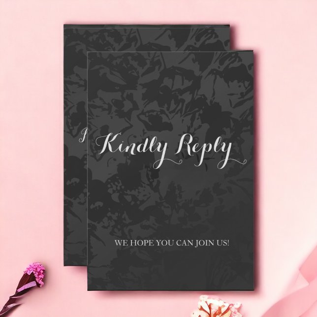 Minimalist Modern Black  Wedding Response Card  (Creator Uploaded)