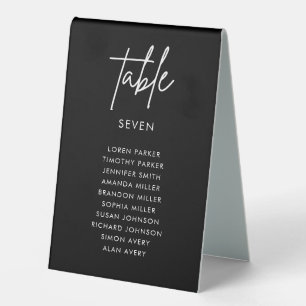 Minimalist Modern Black Wedding Table Numbers