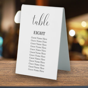 Minimalist Modern Black Wedding Table Numbers Card