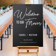 Minimalist Modern Black Wedding Welcome Sign