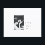 Minimalist Modern Black White Photo Save the Date Postcard<br><div class="desc">Minimalist Modern Black and White Photo Save the Date Postcard</div>